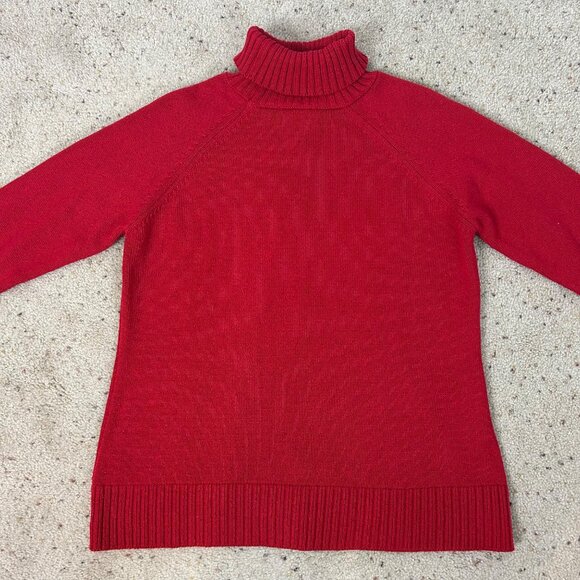 Snowflake Turtleneck Sweater 90s Style Coldwater Creek Size Large 14-16 Women's - Picture 2 of 3